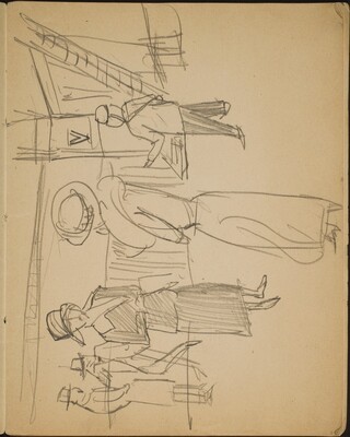 Figuren in einer Hotellobby (Socialites in a Hotel Lobby) [p. 3]
