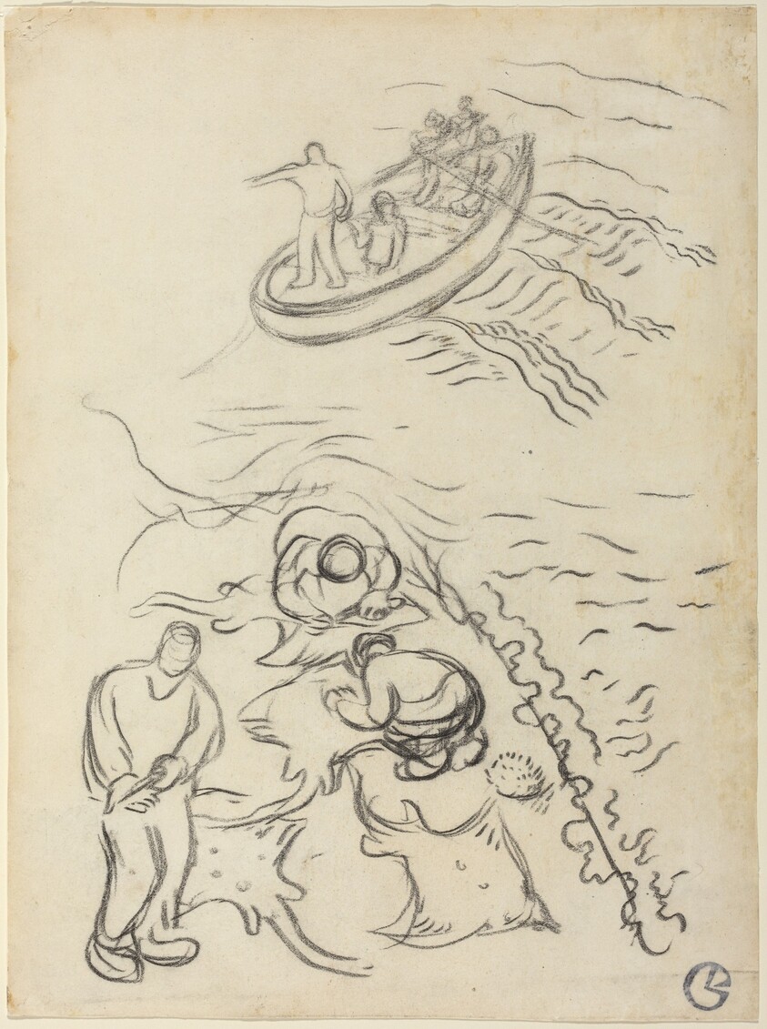 Study for "The Fishermen" with Men Emptying the Nets (Etude pour "Les Pêcheurs" et hommes vidant des raies)