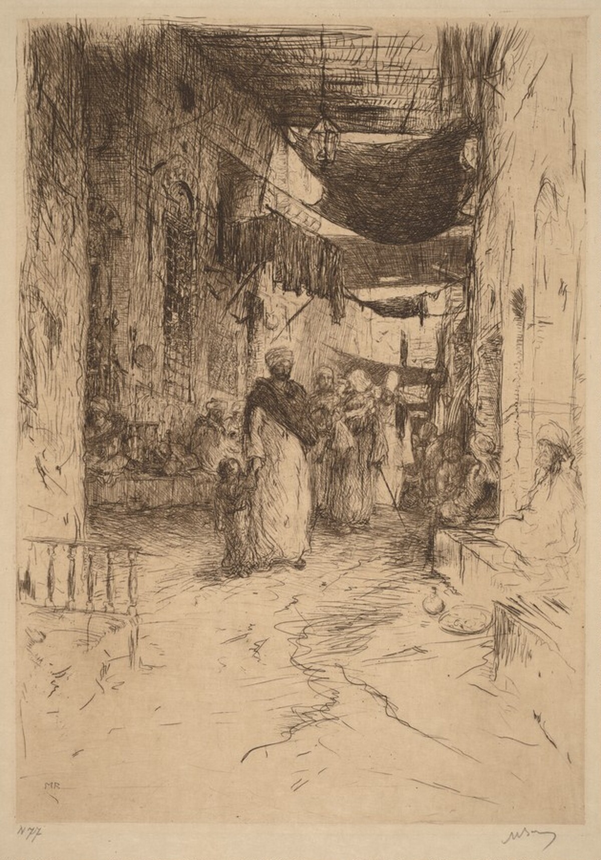 A Covered Street in Cairo (Eene overdekte straat in Cairo)