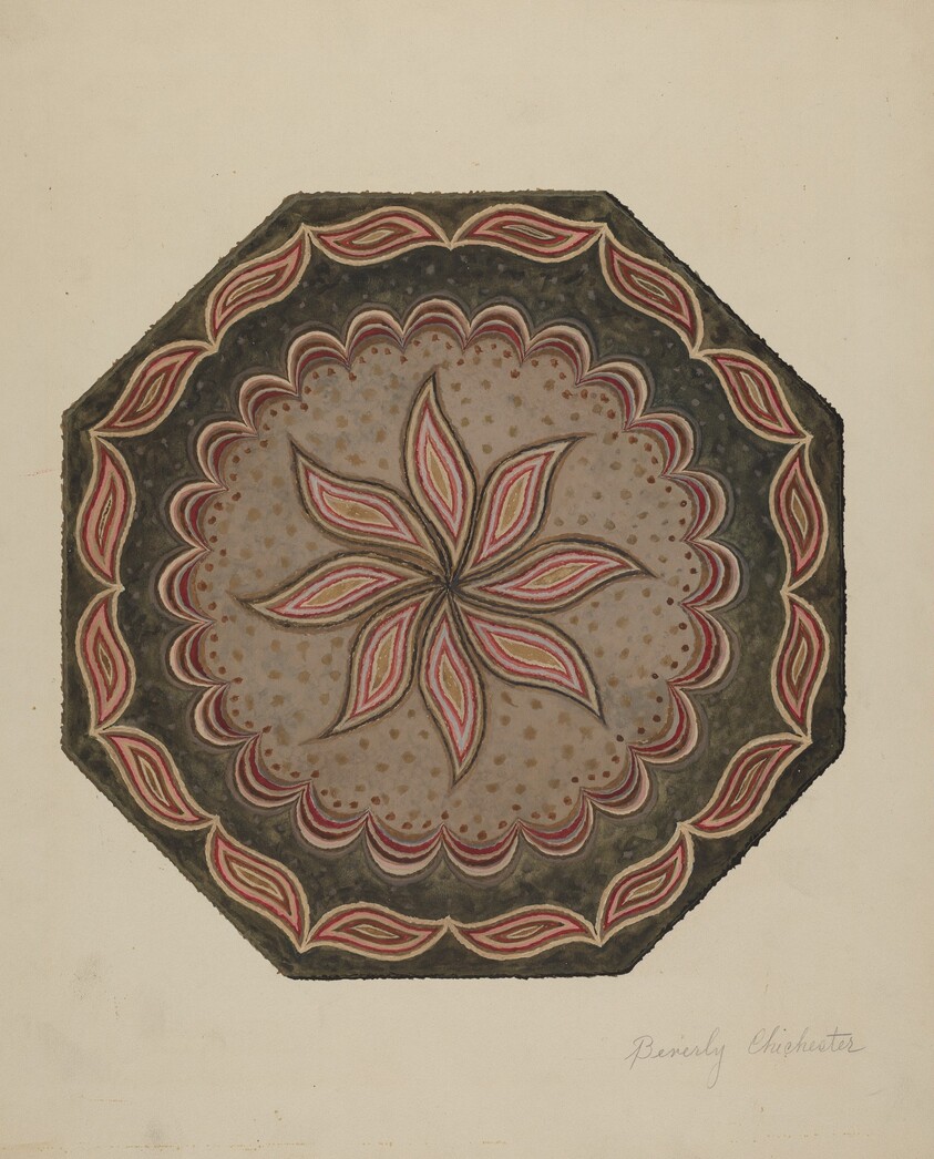 Octagonal Hooked Rug