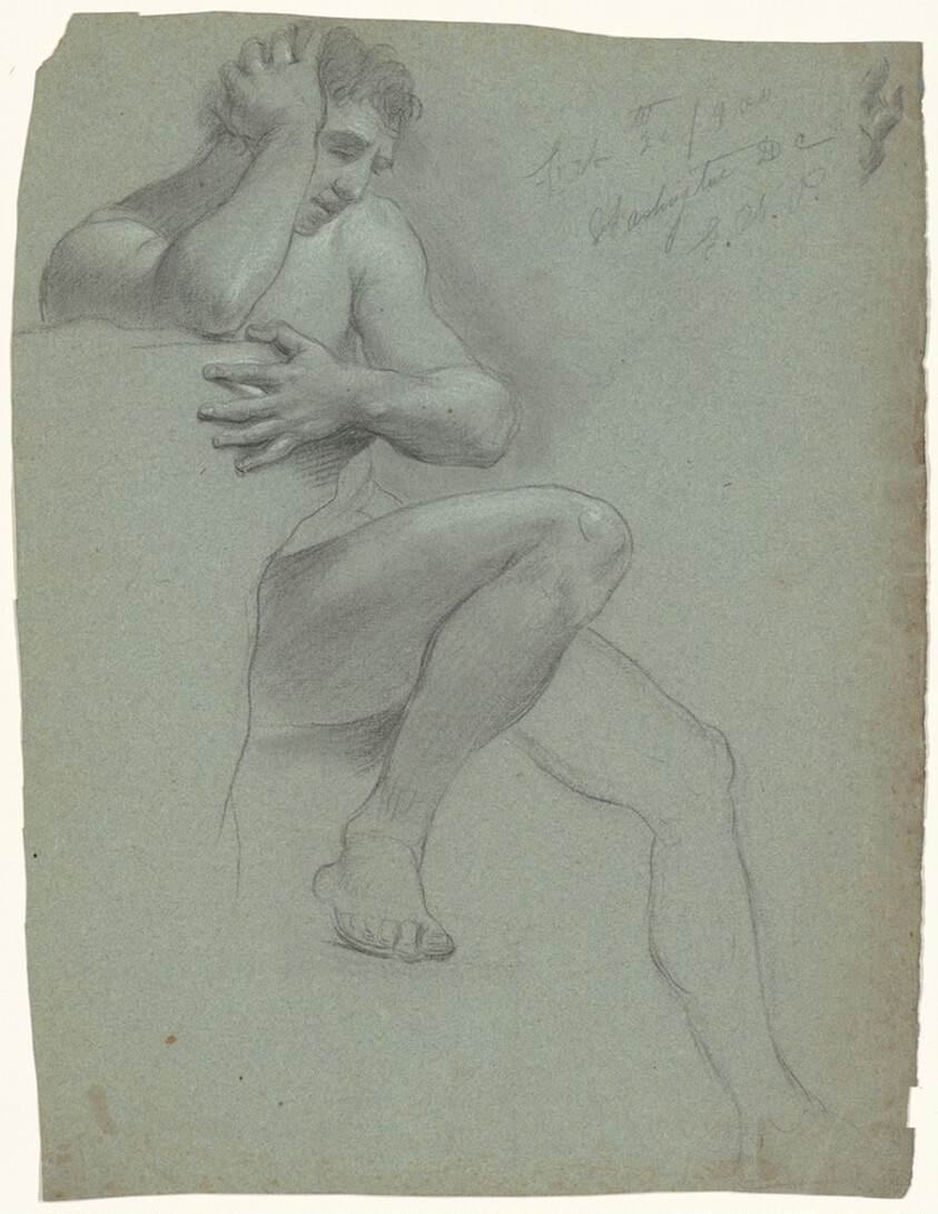 Seated Male Nude