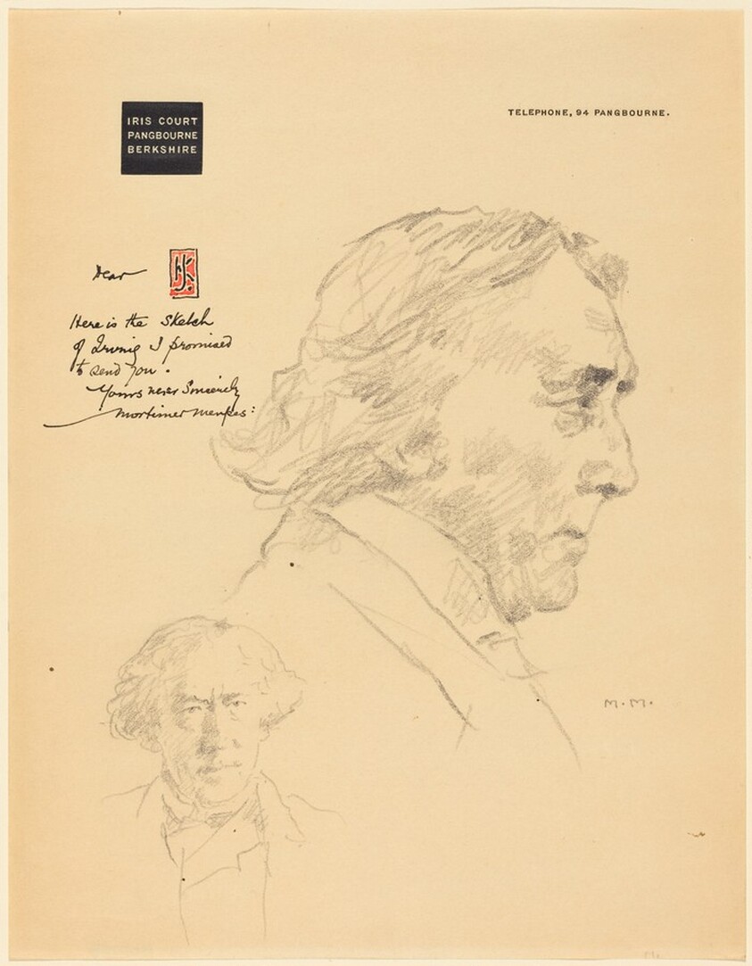A Letter from Iris Court with Sketches of Henry Irving