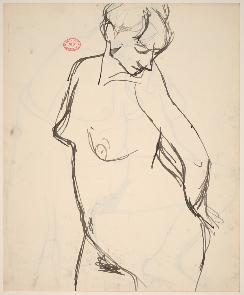 Untitled [standing nude looking over her left shoulder] [recto]