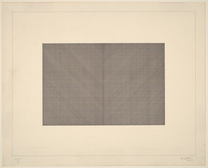 Pen and Ink Drawing of Diagonal, Horizontal and Vertical Lines, Black on White