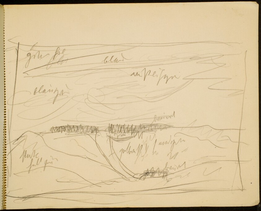 Dünenlandschaft, Farbangaben (Sketch with Notations) [p. 7]