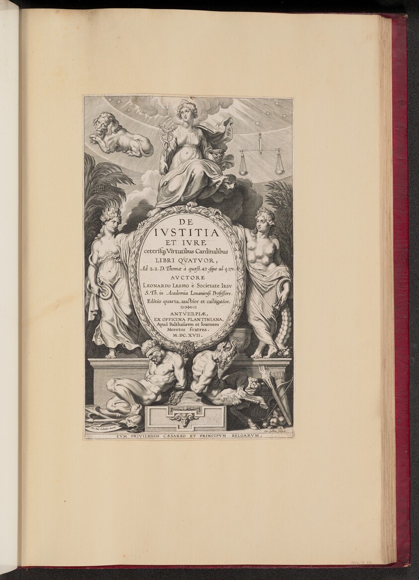 Title Page for Leonard Lessius, De Ivstitia et Ivre...