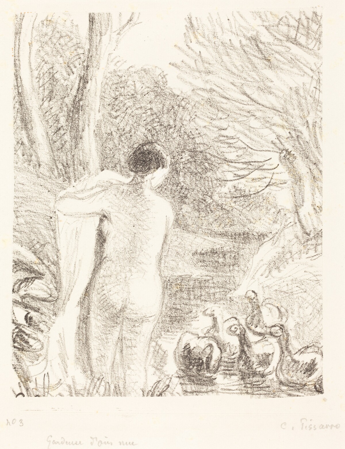 Gardeuse d'oies nue (Nude Goose Girl)