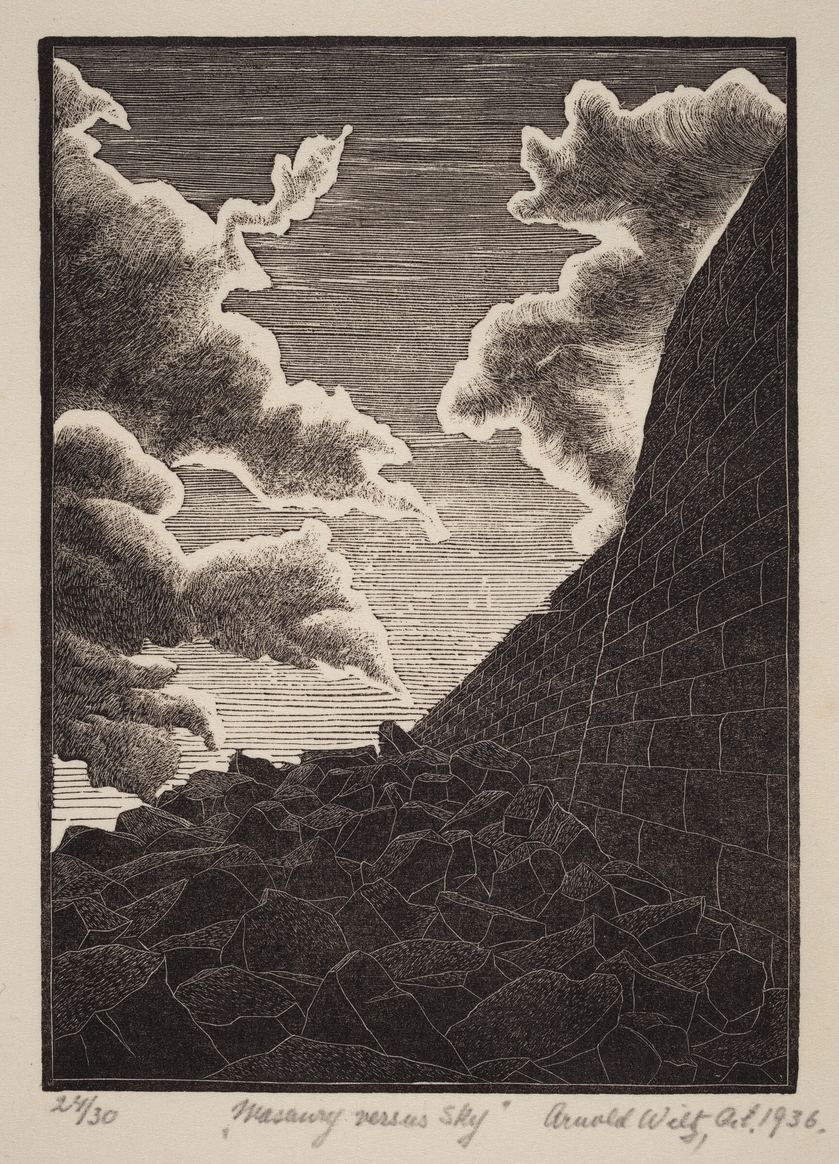 Masonry Versus Sky, Arnold Wiltz, 1936