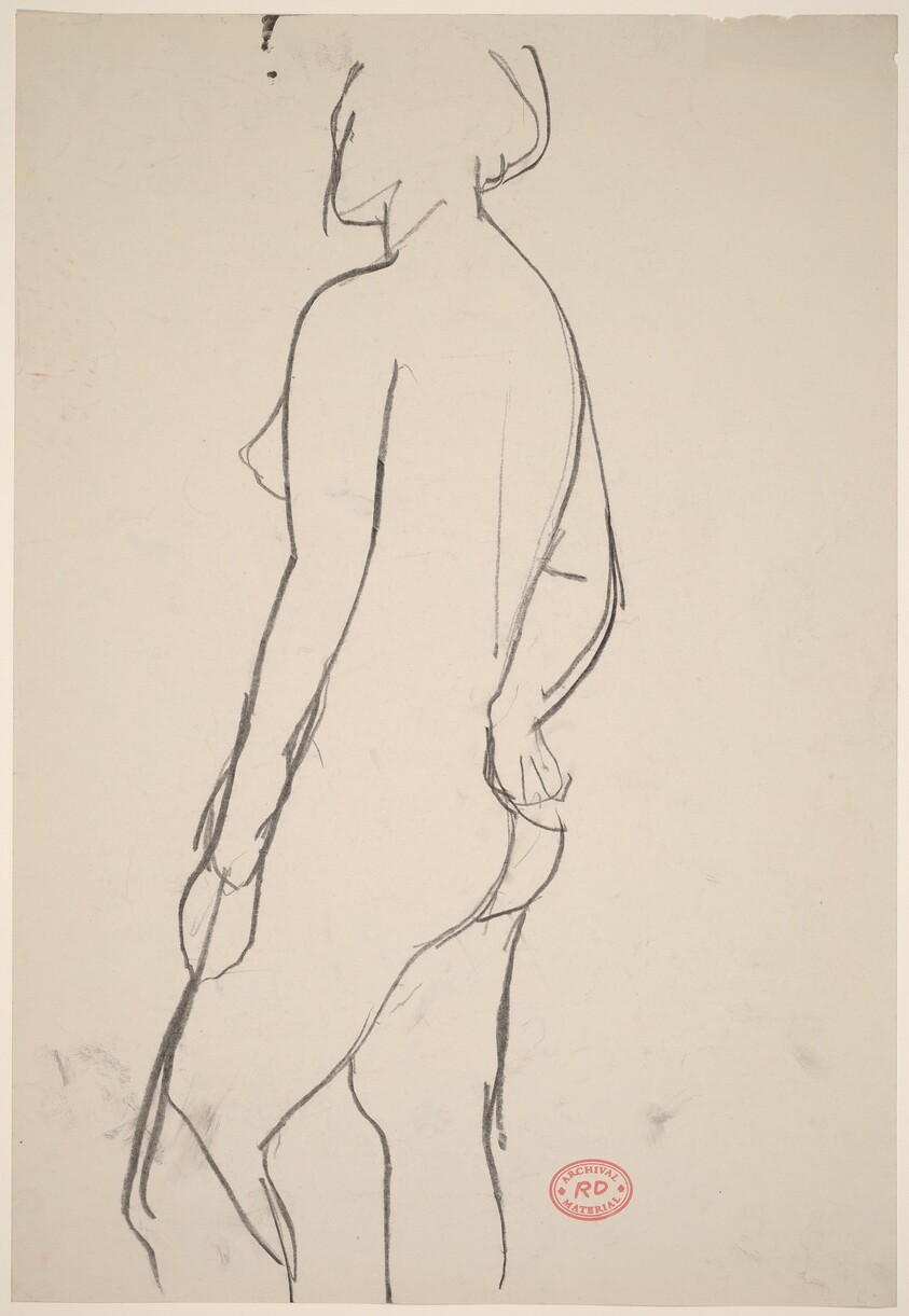 Untitled [side view of a nude with her right arm behind her]