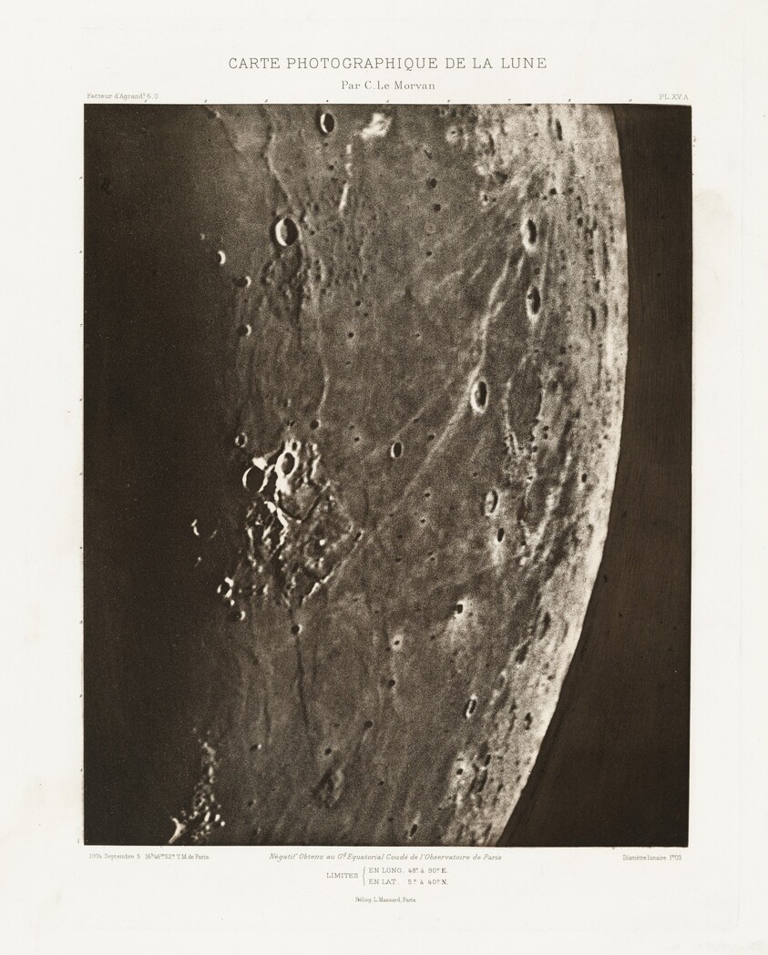 Carte photographique de la lune, planche XV.A (Photographic Chart of the Moon, plate XV.A)