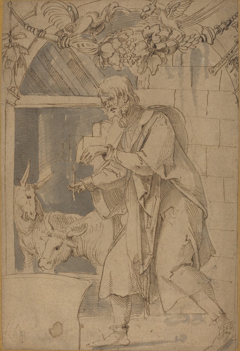 Study for One of Two Stained Glass Paintings Representing the Nativity