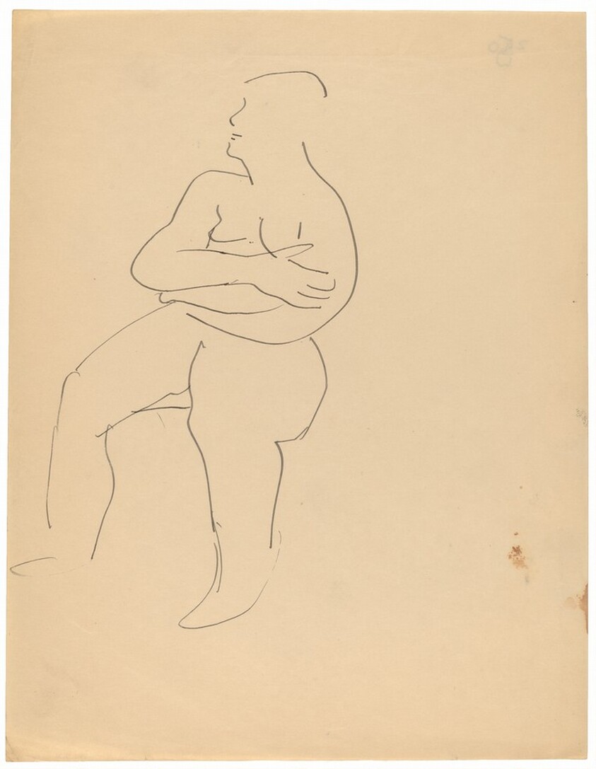 Seated Nude Turned to the Left, Arms Crossed