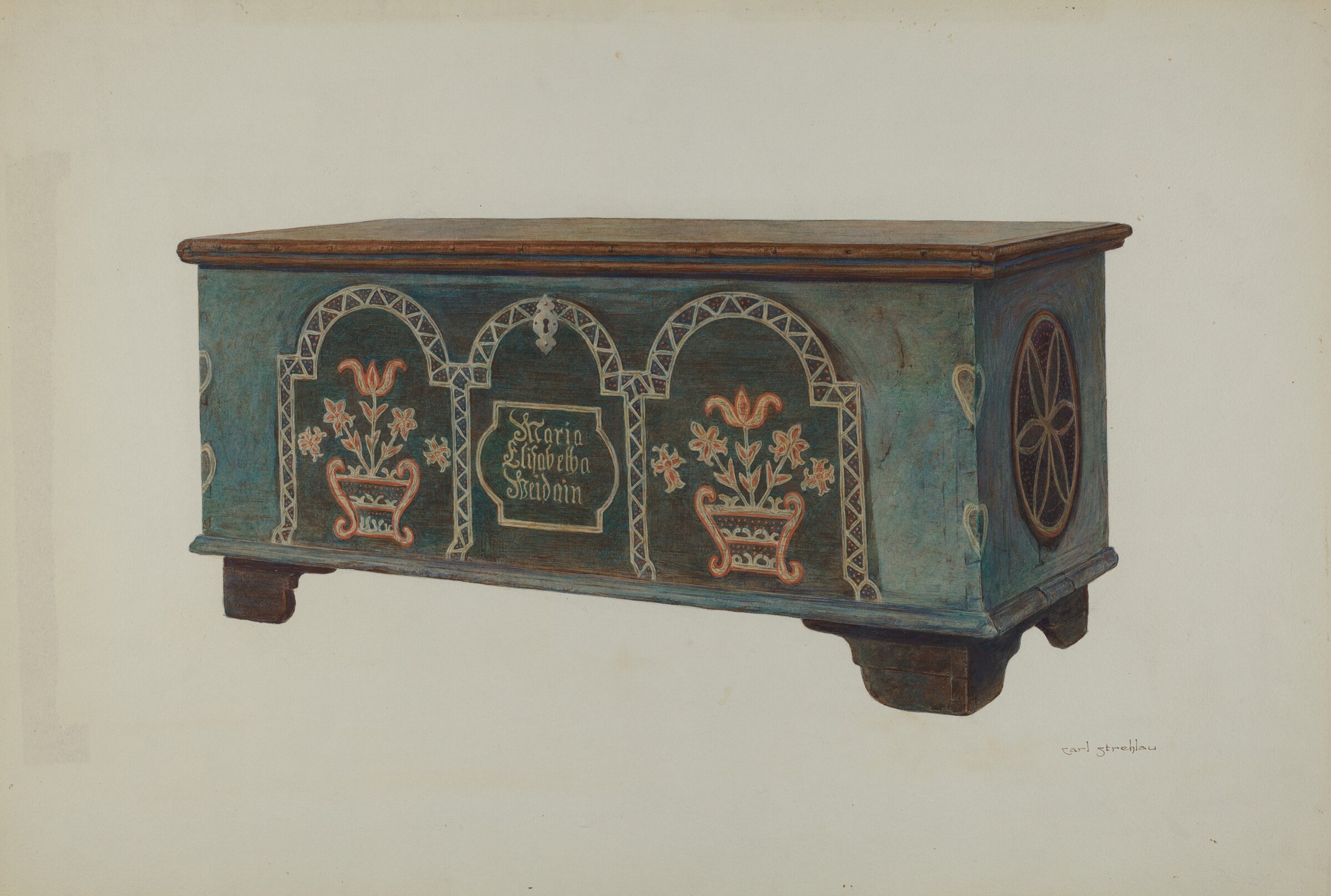 Pa. German Chest, Carl Strehlau, ок. 1940