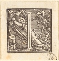 Letter I, Hans Lützelburger after Hans Holbein the Younger, c. 1523