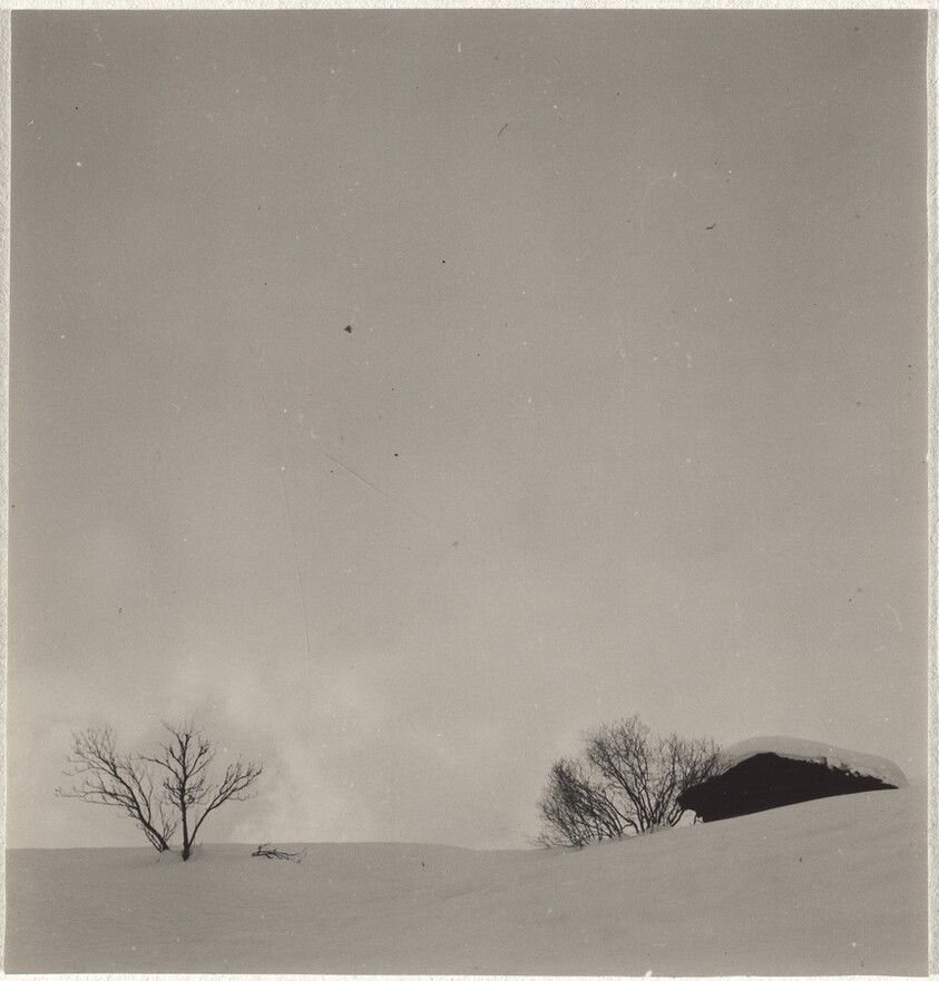 Cabin in snow--Landscape