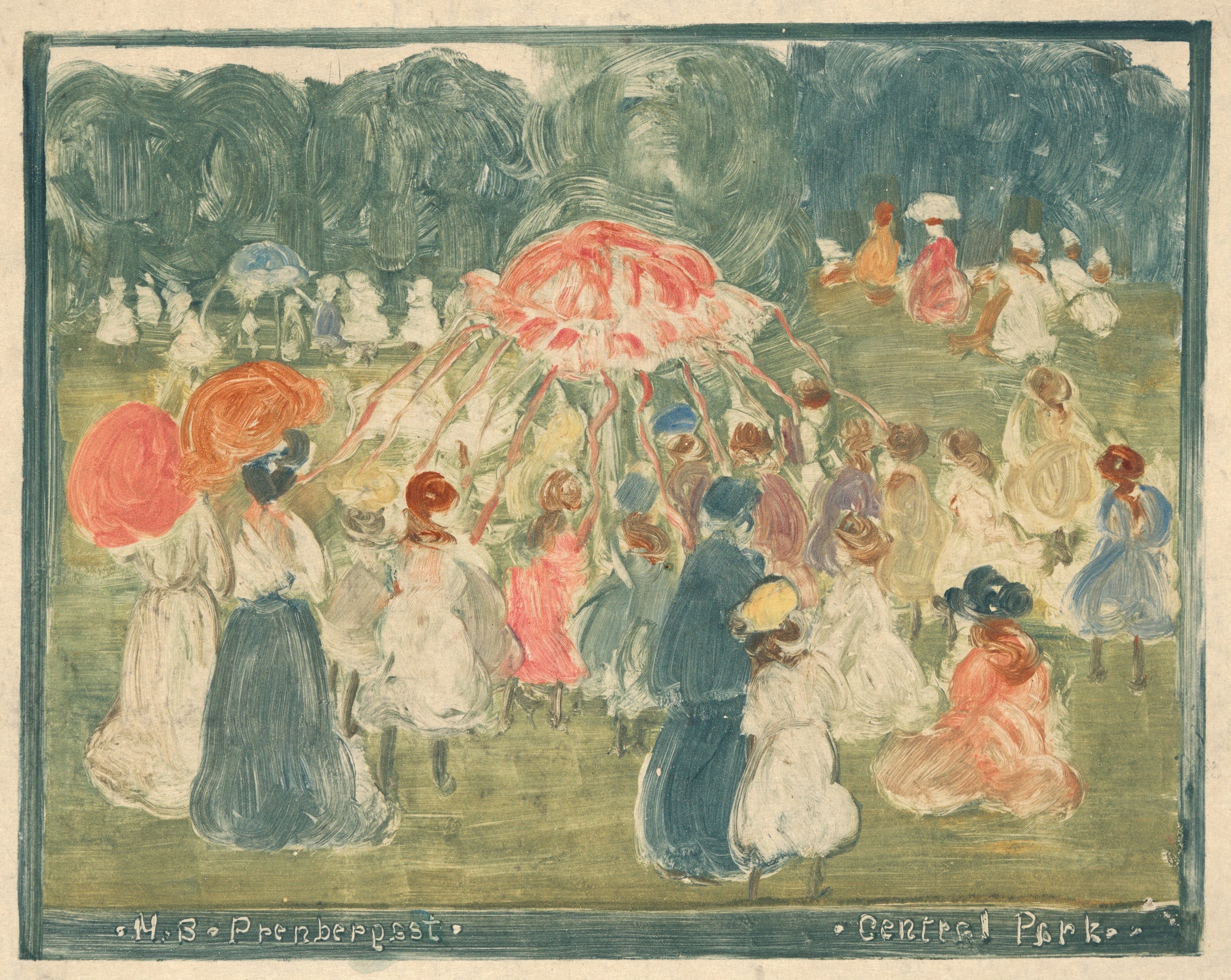 Landscape with Figures by Maurice Prendergast