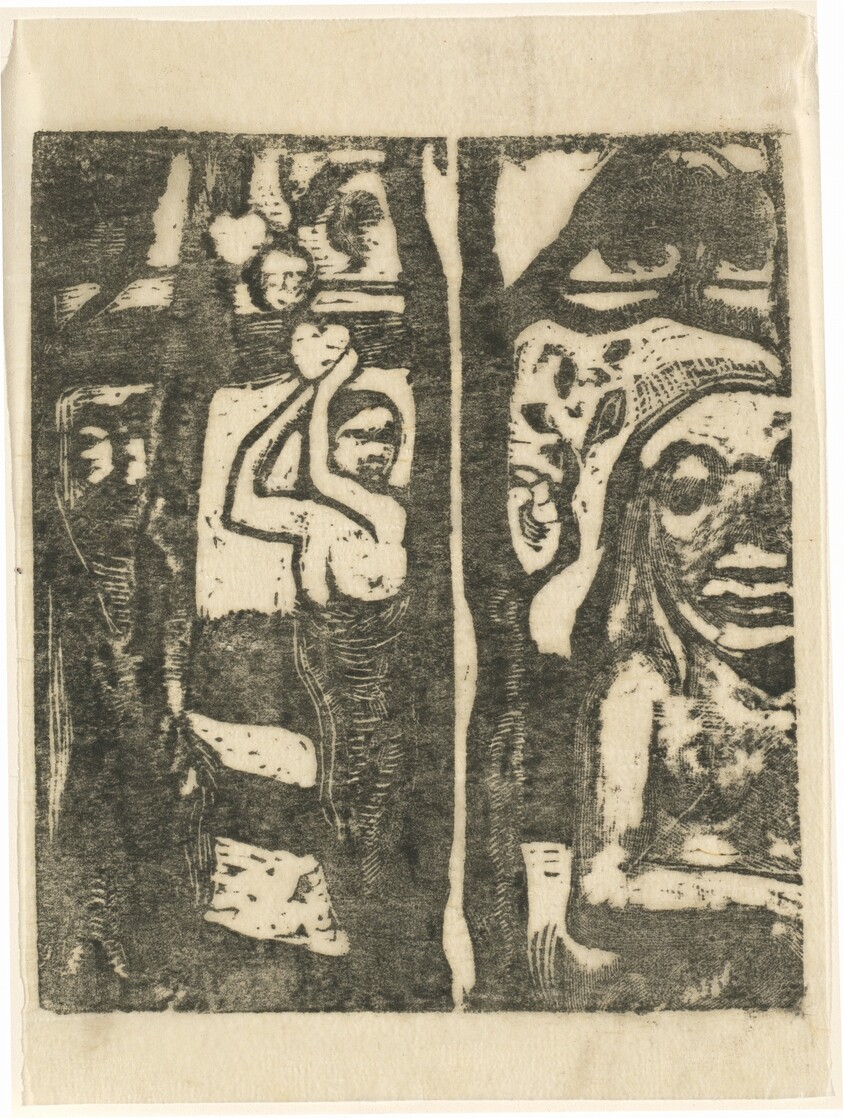 Woman Picking Fruit and the Savage (Femme cueillant des fruits et oviri)