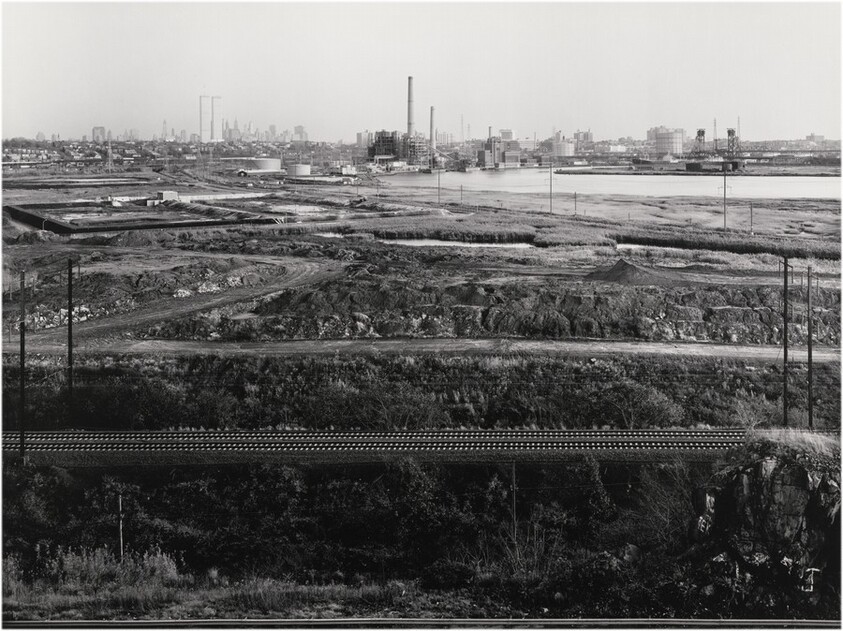Meadowland, 821108-14 Amtrak Hudson Generating Station Jersey City and Manhattan Skyline from Snake Hill (Laurel Hill)