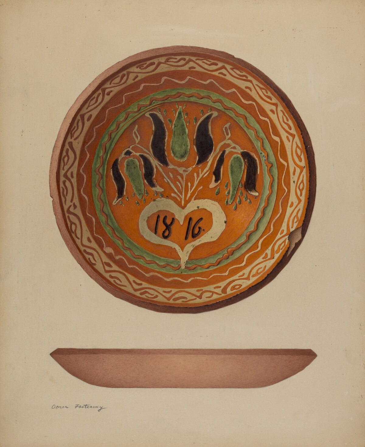 Pa. German Scraffito Plate