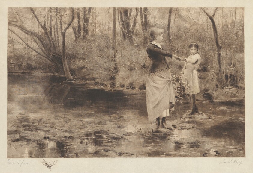 Untitled (Crossing A Brook In The Woods)