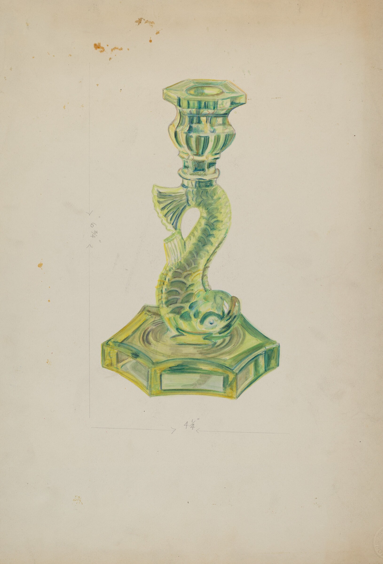Dolphin Candlestick, Ella Josephine Sterling, c. 1935
