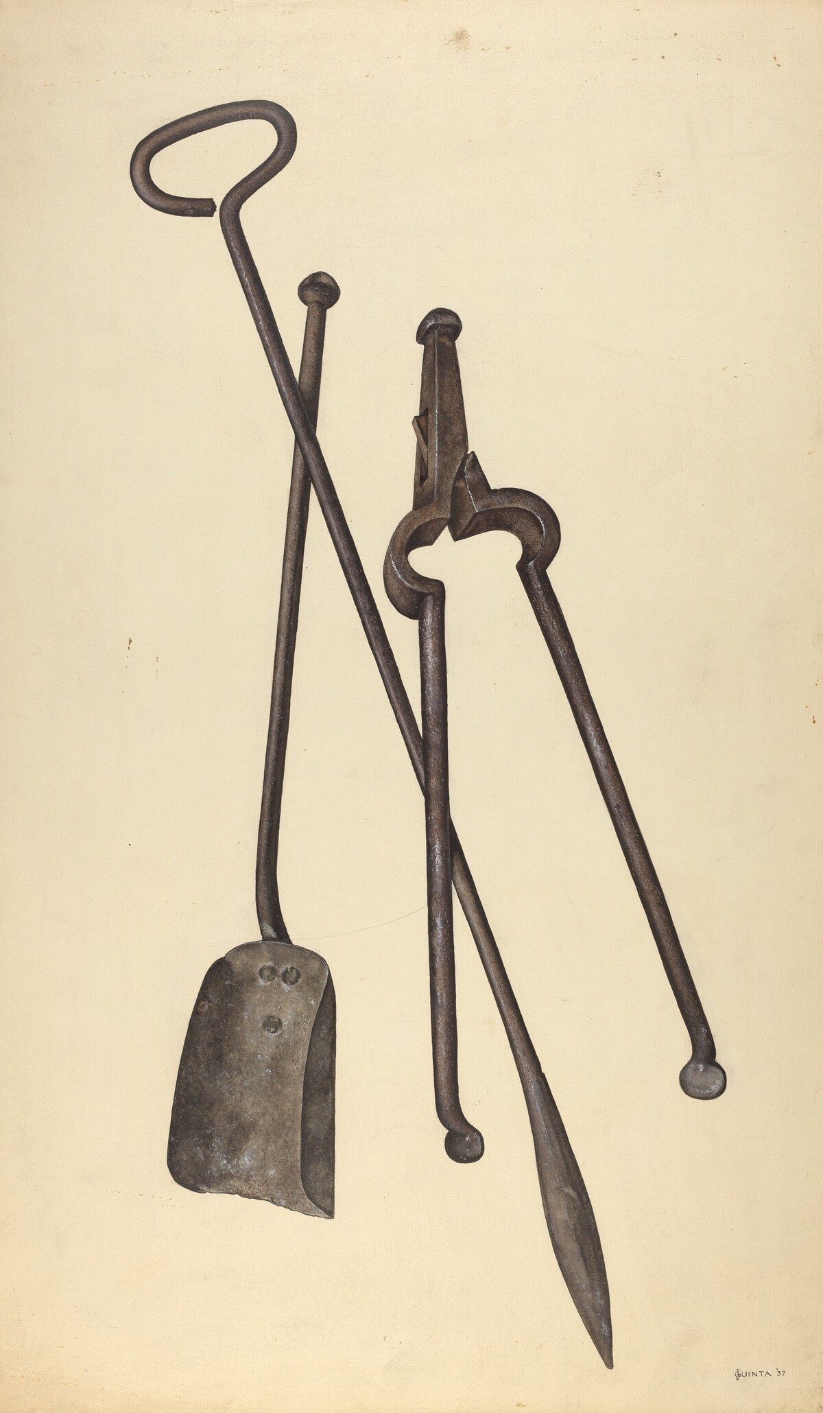 Zoar Fire Tongs, Poker and Shovel
