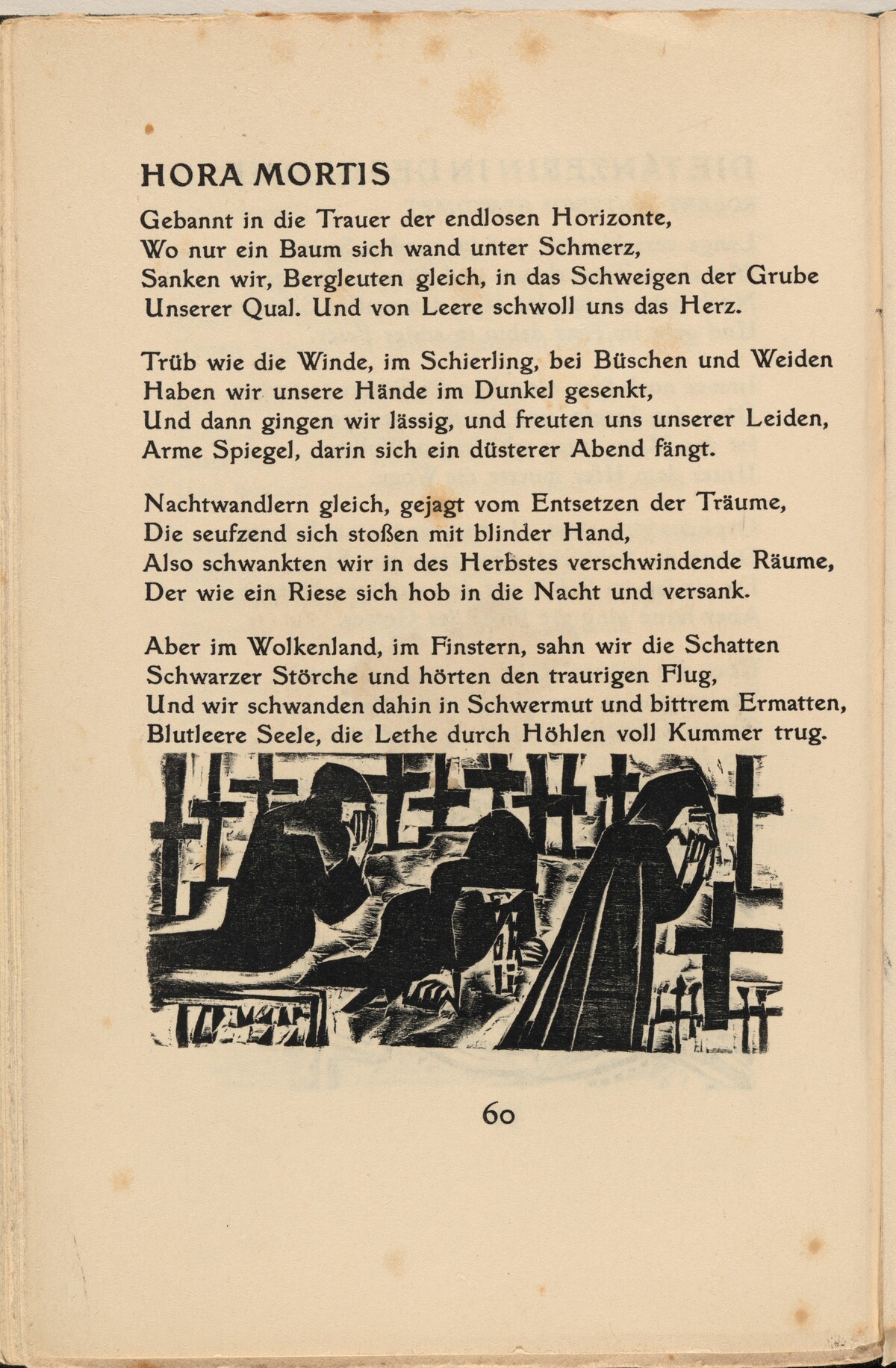 Hora Mortis (Hour of Death) (in-text plate) from mock-up of Georg Heym: Umbra Vitae (Georg Heym: Shadow of Life)
