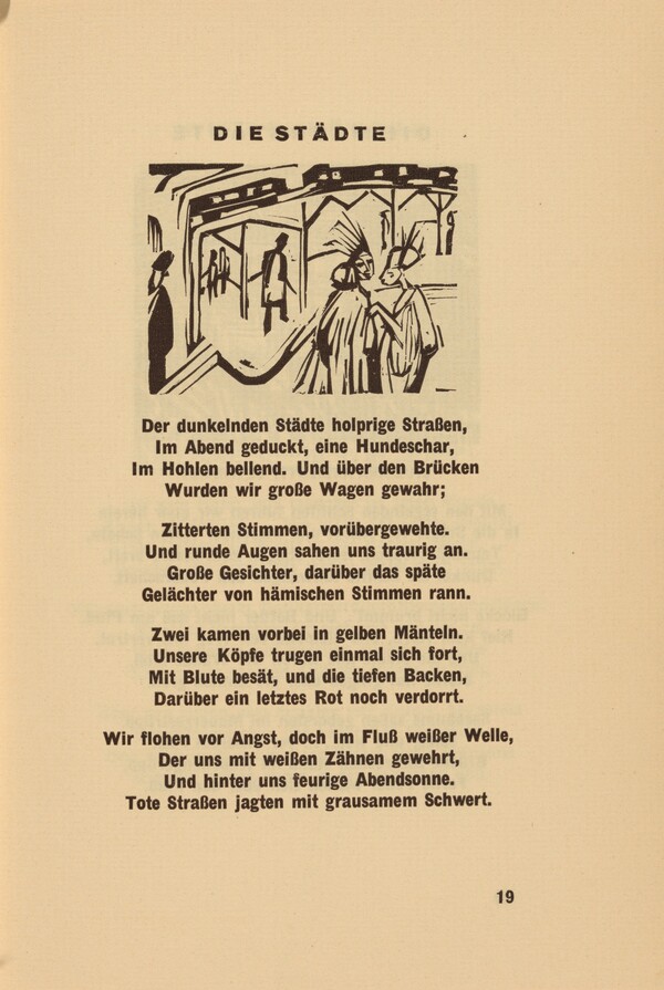 Die Städte (The Cities) (headpiece, page 19) from Georg Heym: Umbra Vitae (Georg Heym: The Shadow of Life)