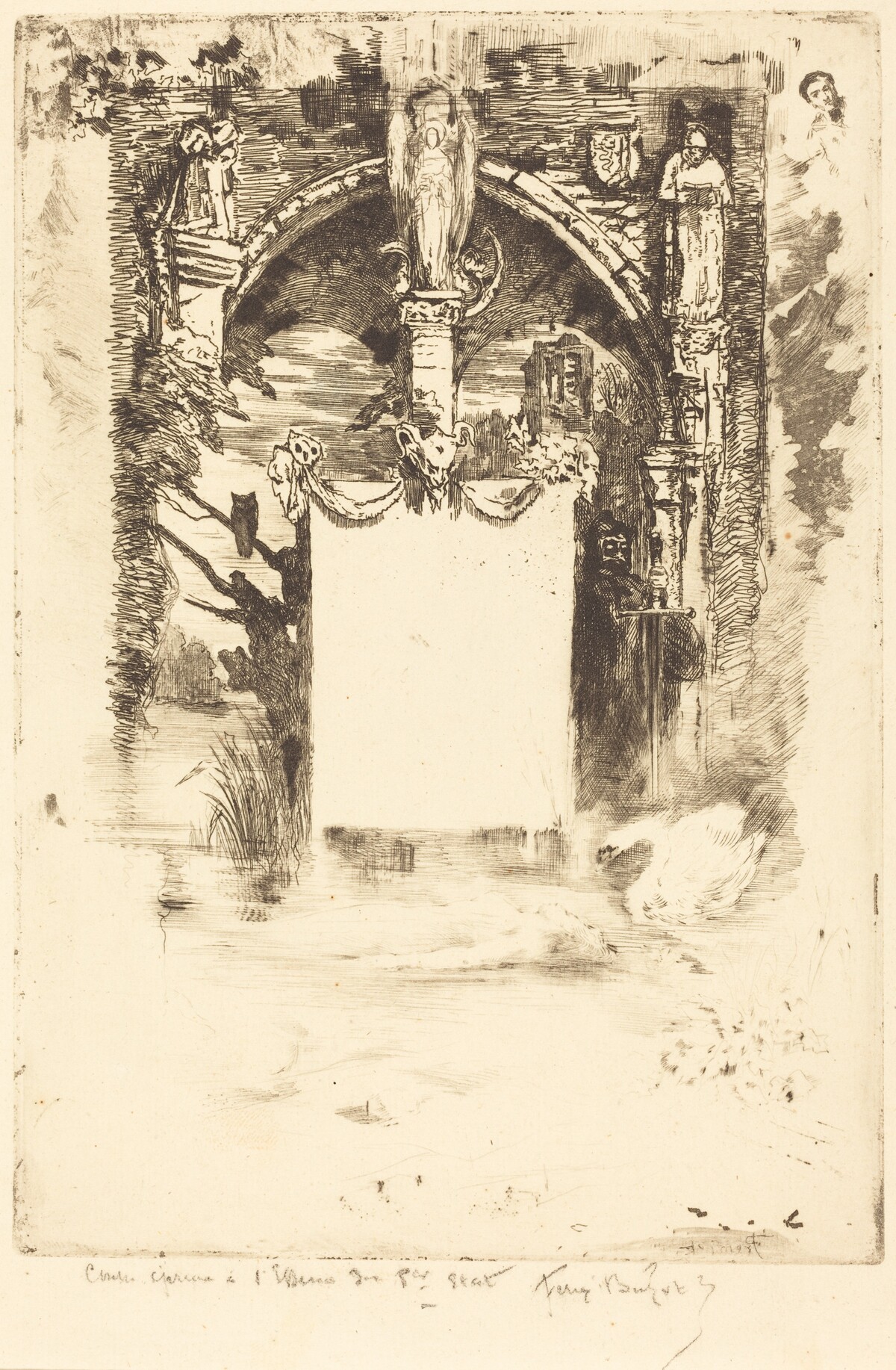Ex-Libris pour "L'Ensorcelée" (Bookplate for "L'Ensorcelée")