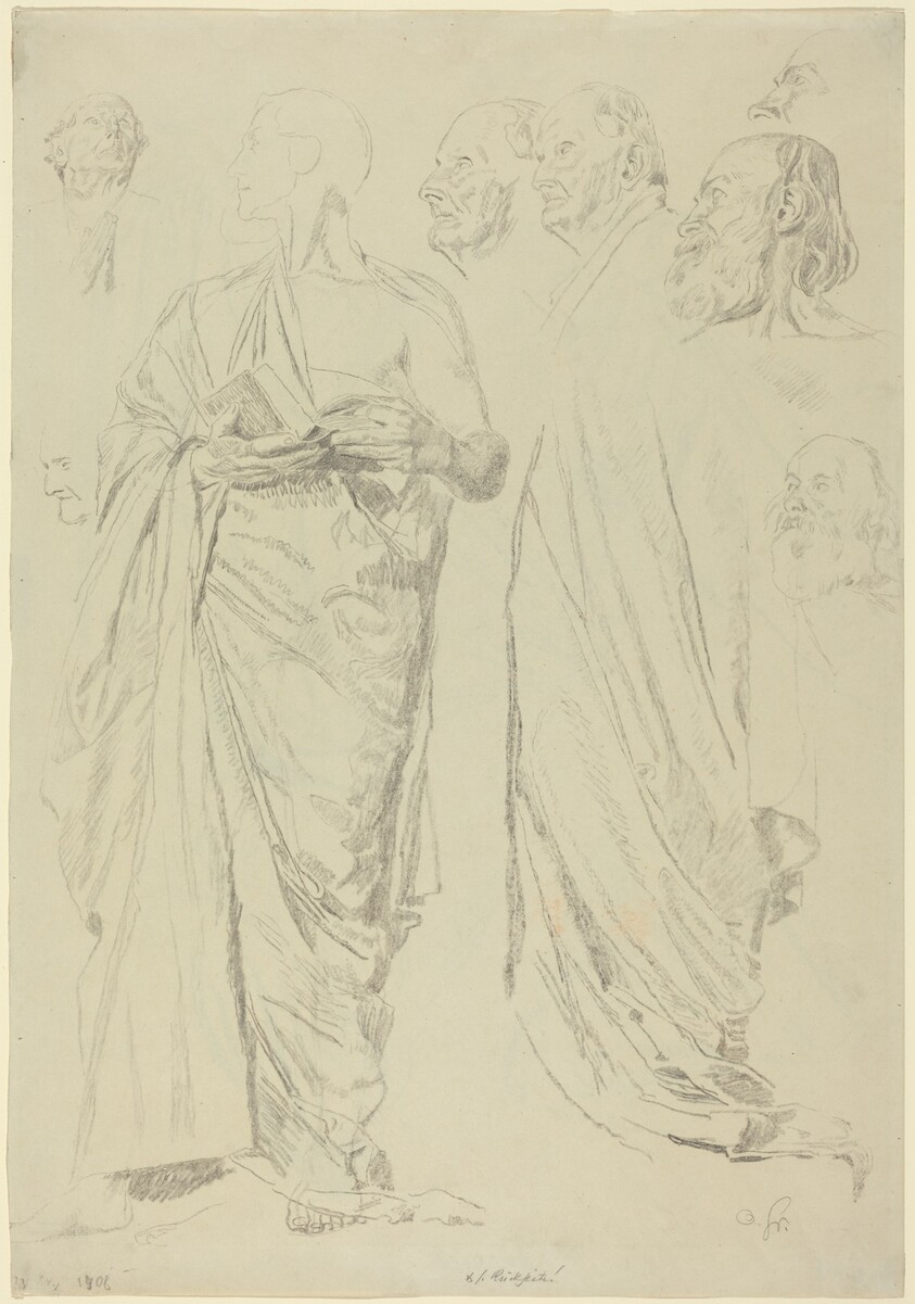 Studies of Men in Togas [recto]