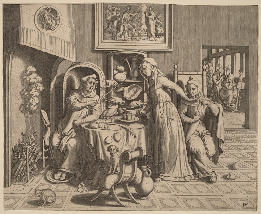 The Amorous Nun between the Abbot and the Monk