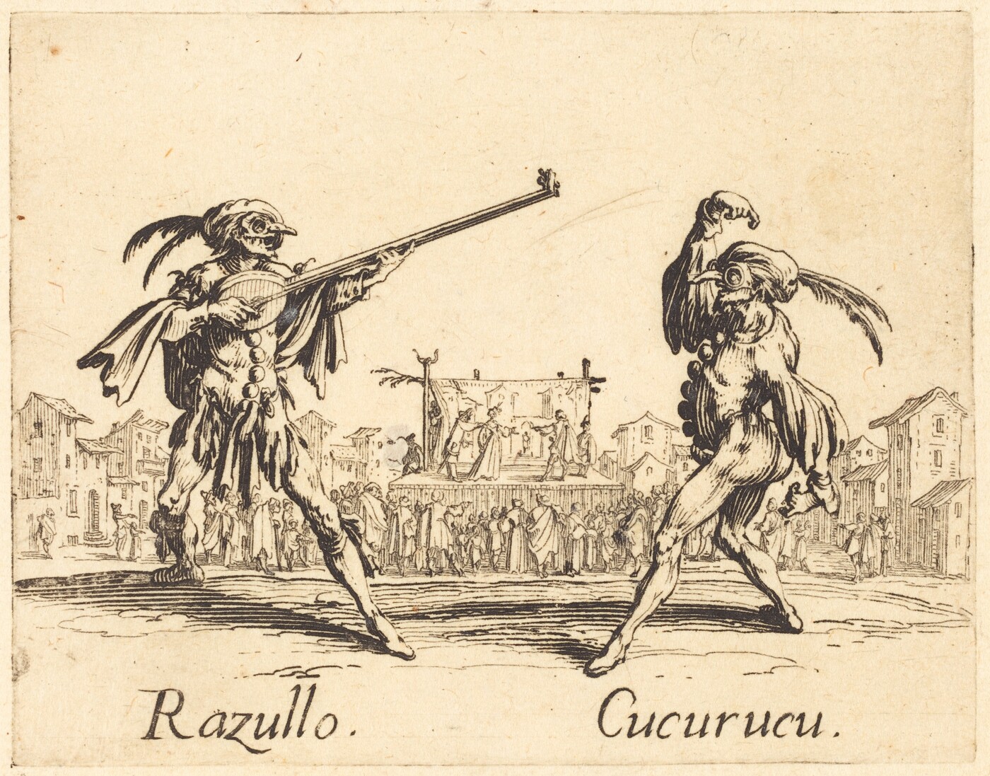 Razullo and Cucurucu by Jacques Callot