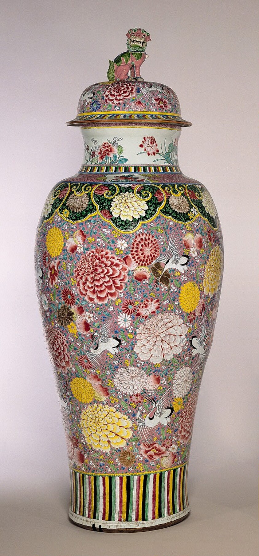 Large Covered Baluster Jar