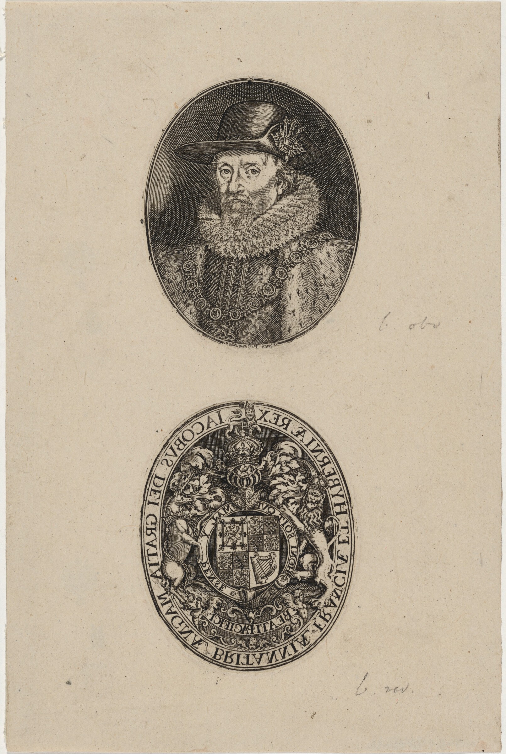 Shield of James I [bottom half], Simon de Passe