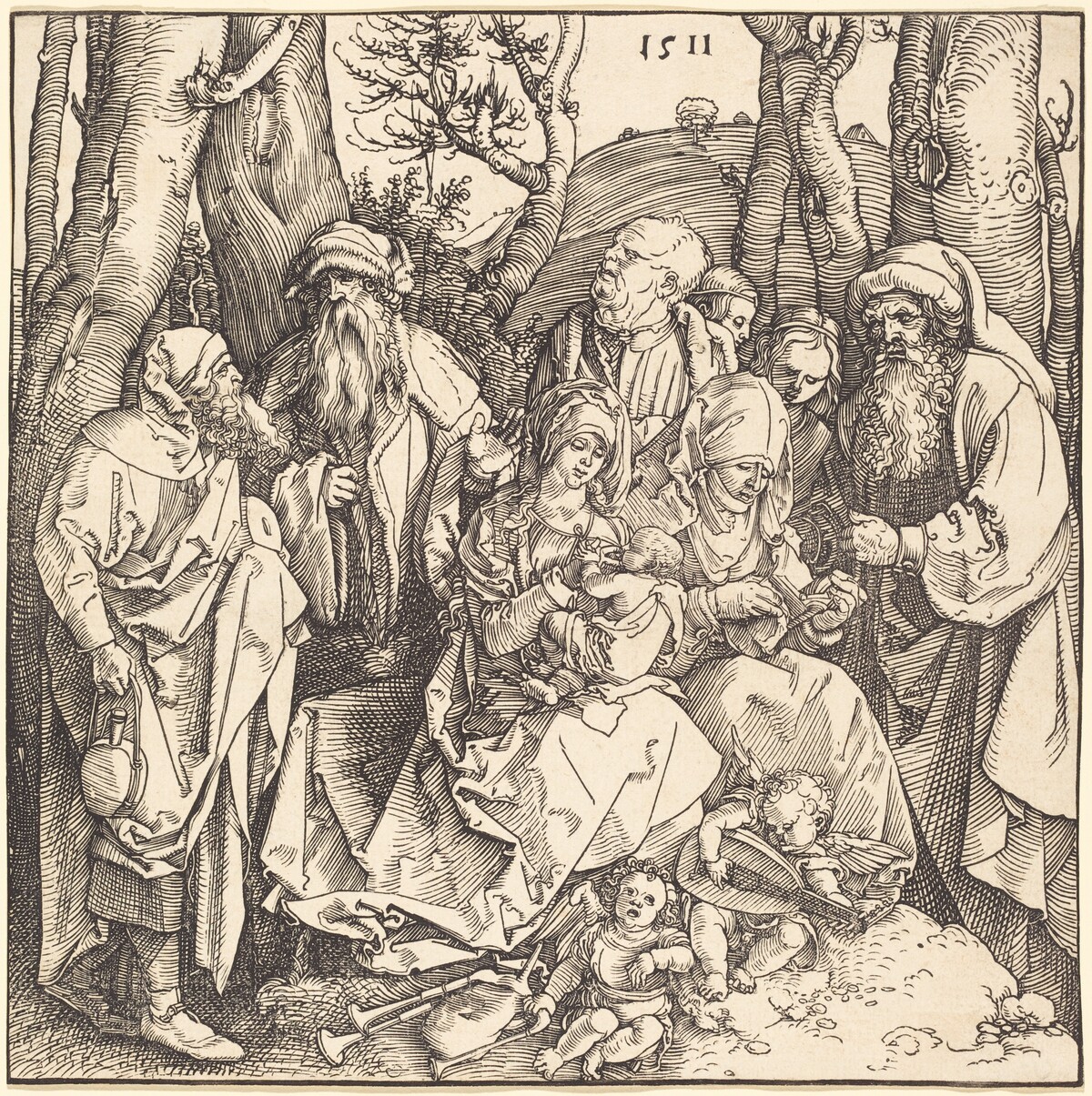 The Holy Family with Two Music-Making Angels