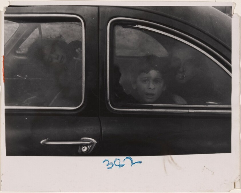 Mary, Andrea and Pablo in automobile--New Mexico