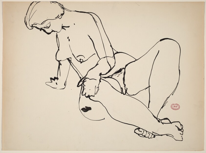 Untitled [seated nude leaning back on her right hand]