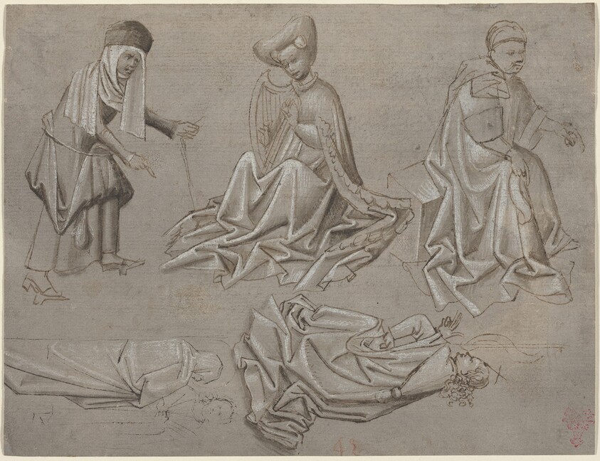 Studies for Six Figures (sheet from a model book) [recto]