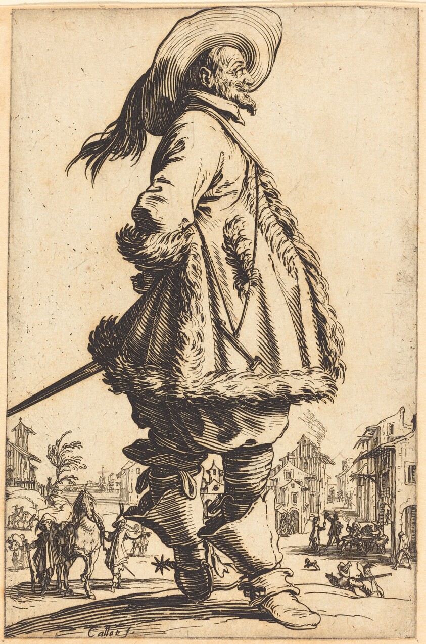 Noble Man with Mantle Trimmed in Fur,  Holding his Hands Behind his Back