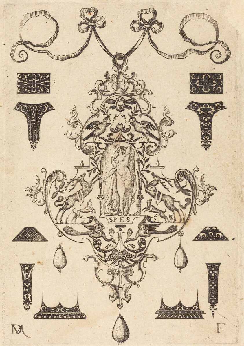 Large Pendant, Hope Standing at Centre