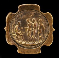 Sword Pommel with inset plaquette of The Judgment of Paris [detachable obverse of pommel], Master IO.F.F., second half 15th century