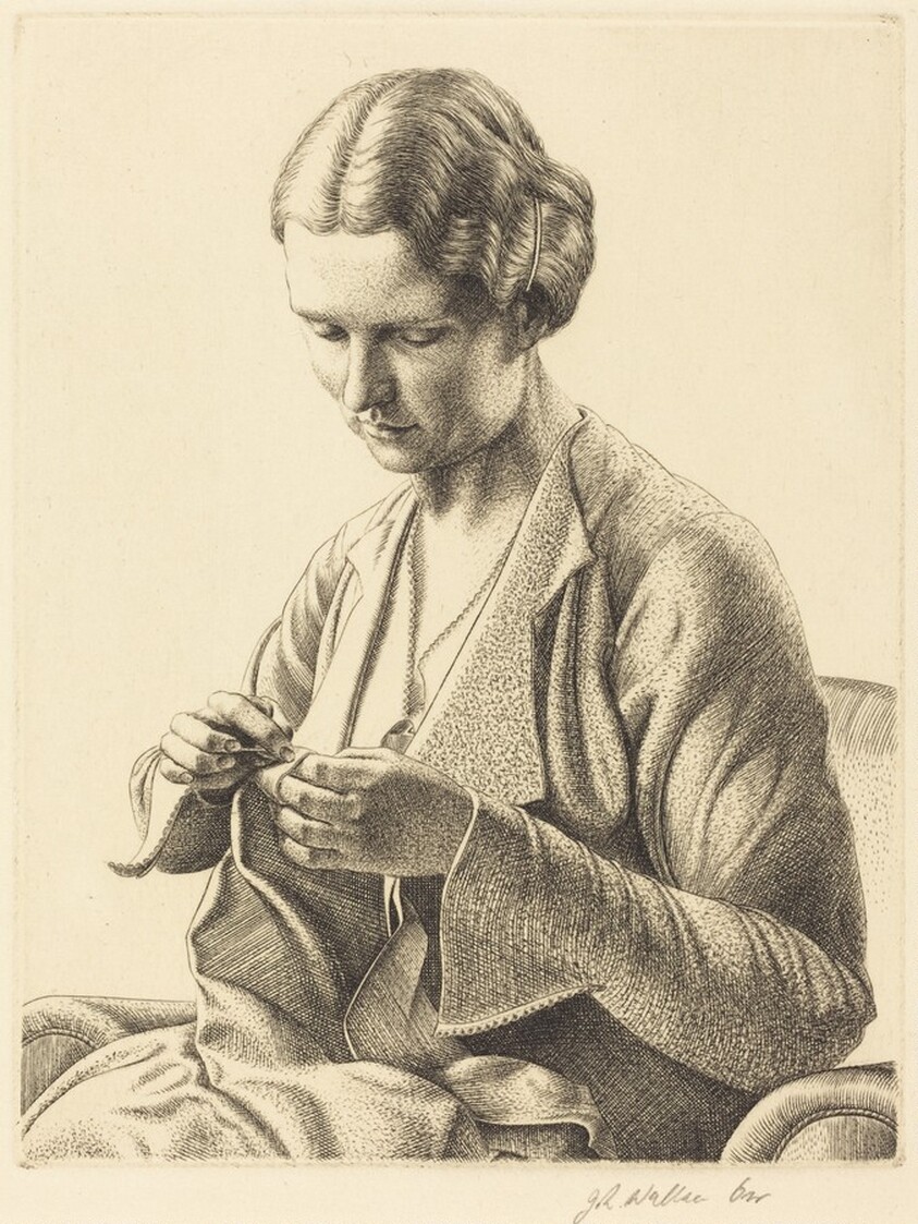Girl Sewing