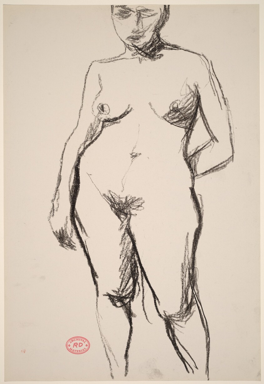 Untitled [standing nude with her left arm held behind her back]
