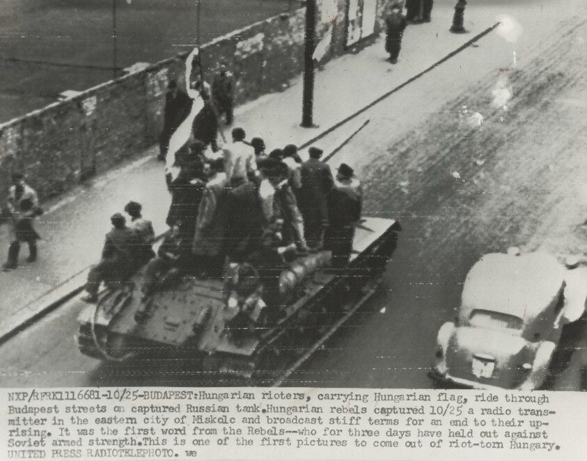 Title from caption on object: “Rioting in Hungary”