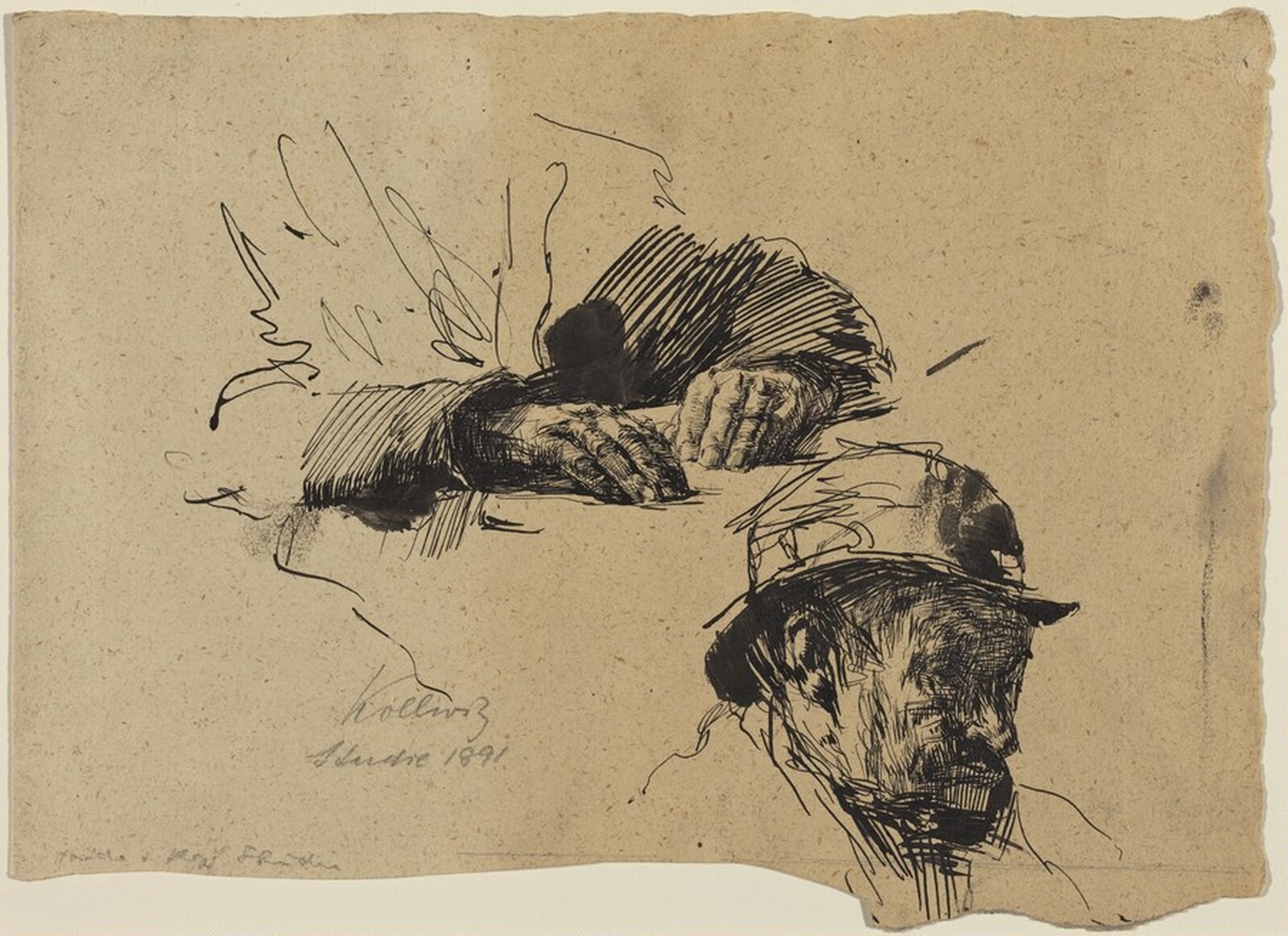 Study of a Man, Käthe Kollwitz, 1891