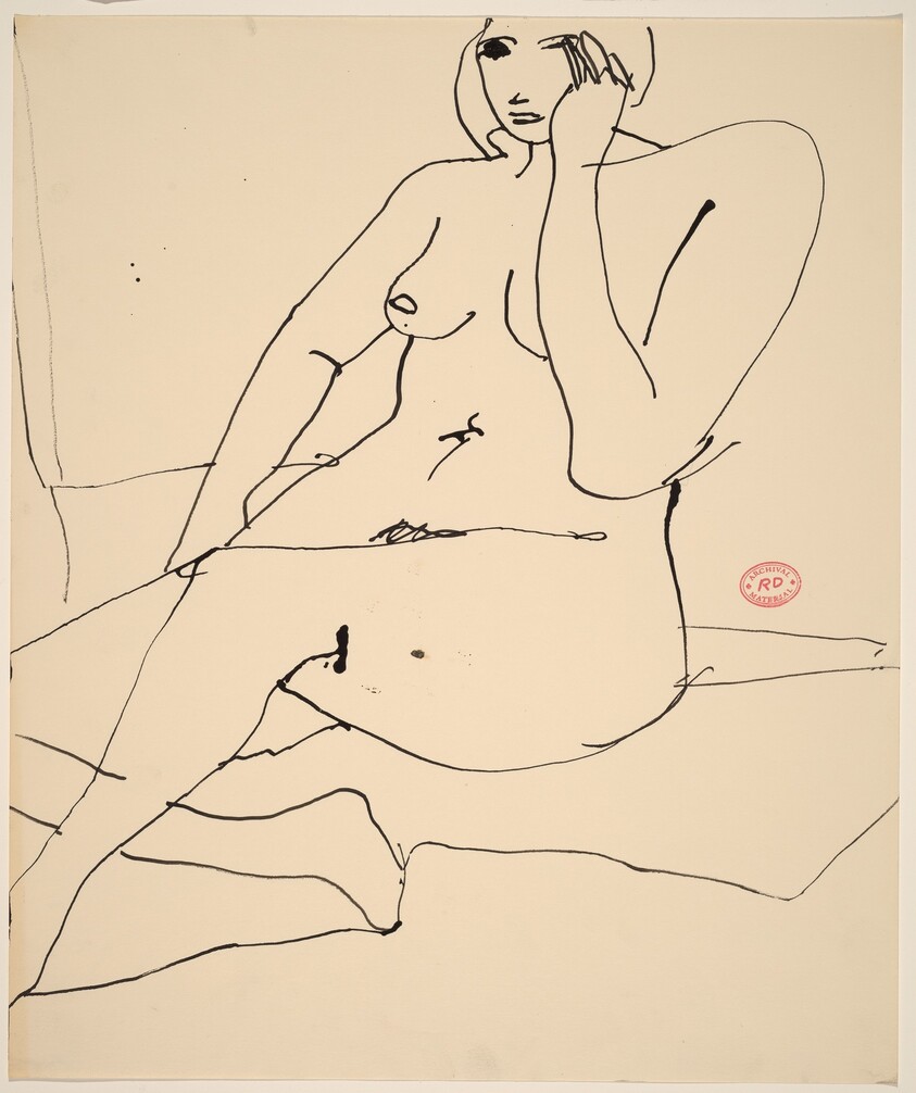 Untitled [seated nude covering her left cheek]