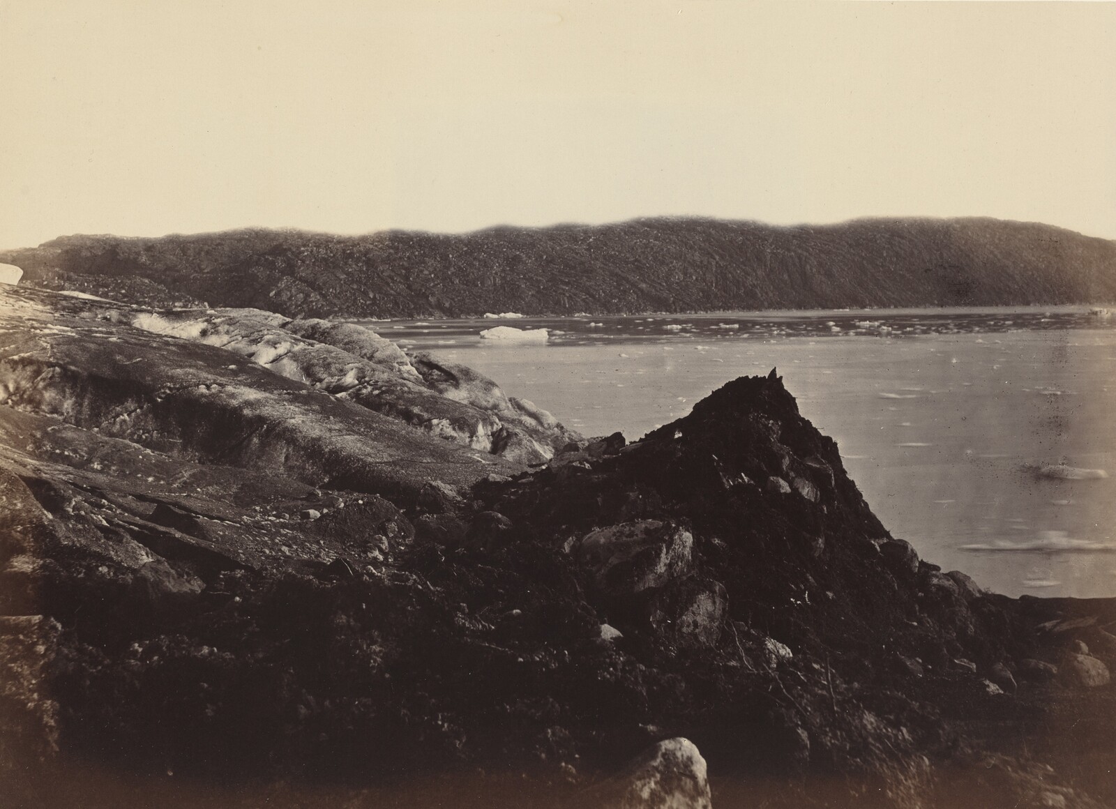 The Arctic Regions: No. 36. The Glacier As Seen Flowing Or Being Forced Down Between The Hills, Ploughing Up A Moraine Of Earth And Rocks, Twenty To Thirty Feet High
