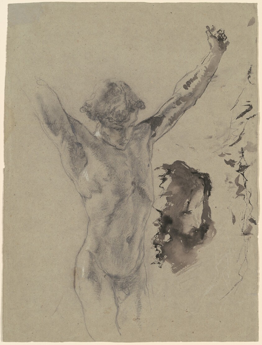 Study of the Figure and Head of Christ in "Christ on the Cross and Mary Magdalene"