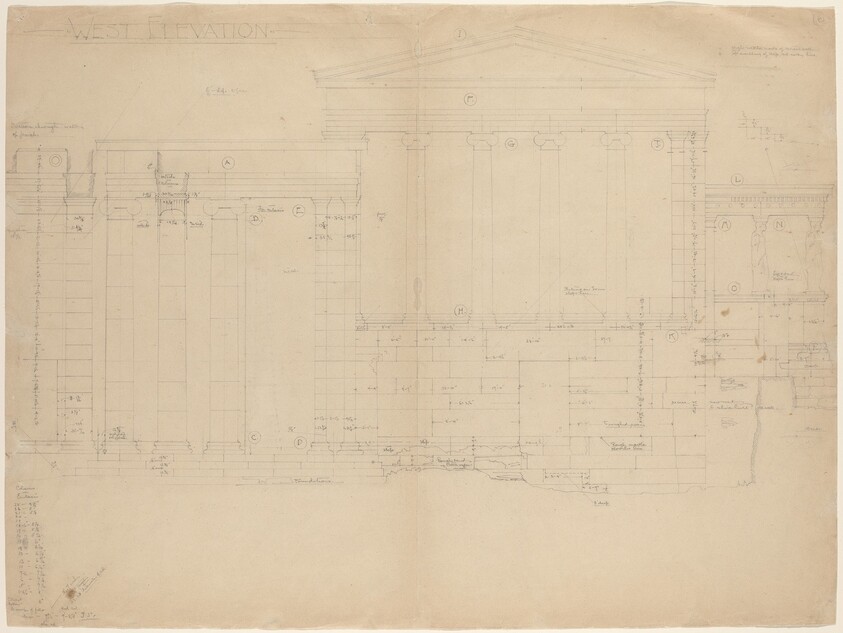 The Erectheum, West Elevation [left half]