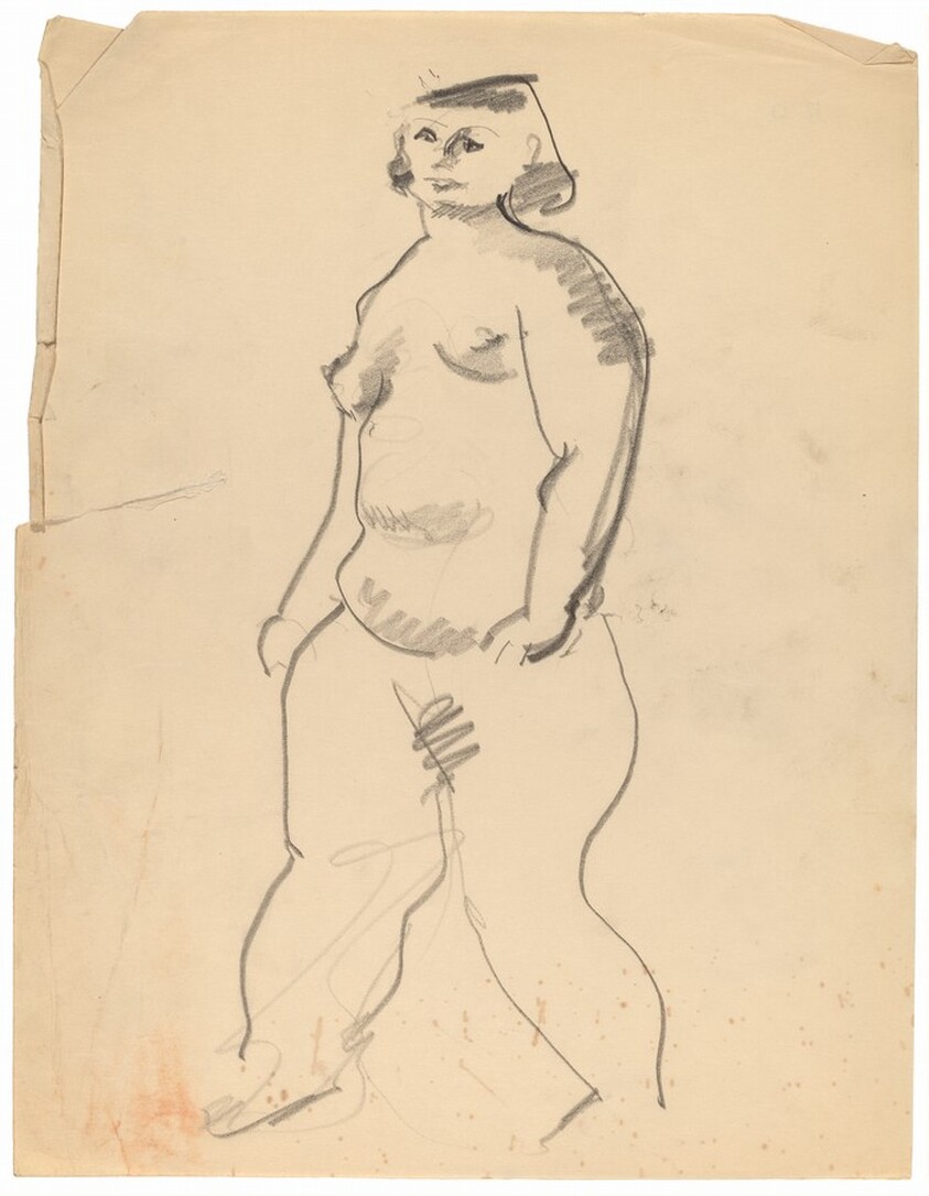 Standing Nude Turned to the Left, Arms at Side